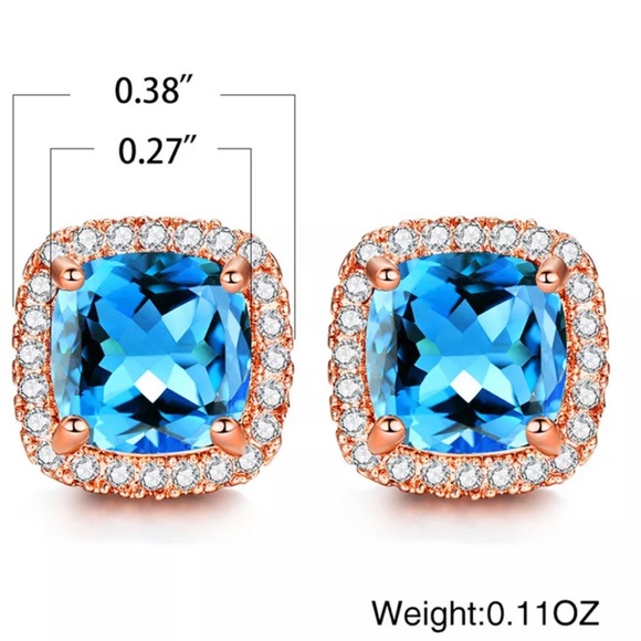 Rose Gold White Diamond Studs - Picture 4 of 4